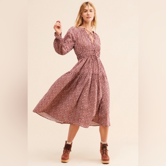 Anthropologie Dama Midi Mushroom Print 🍄 Dress by LACAUSA